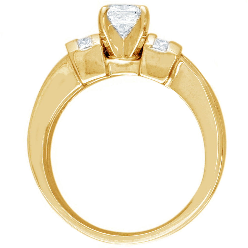 Radiant Bridal Set with Channel Set Princess Cut Side Diamonds